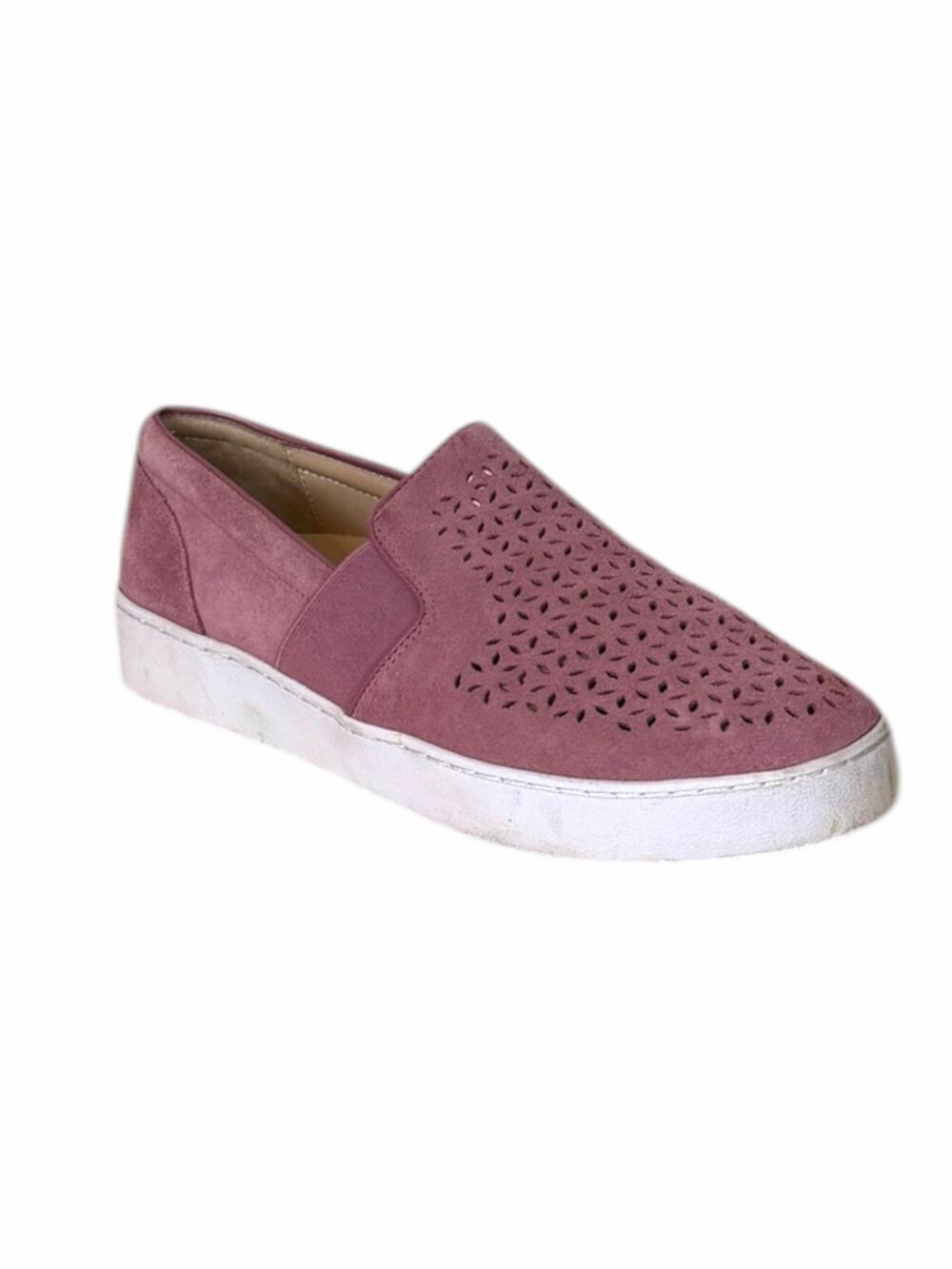 Vionic Kani Pink French Rose Suede Perforated Slip On Comfort Sneakers Size 9.5